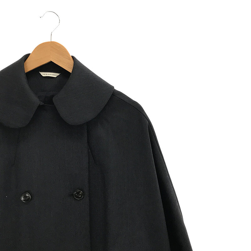 Small collar balloon coat モヘア混シャークスキンバルーンコート