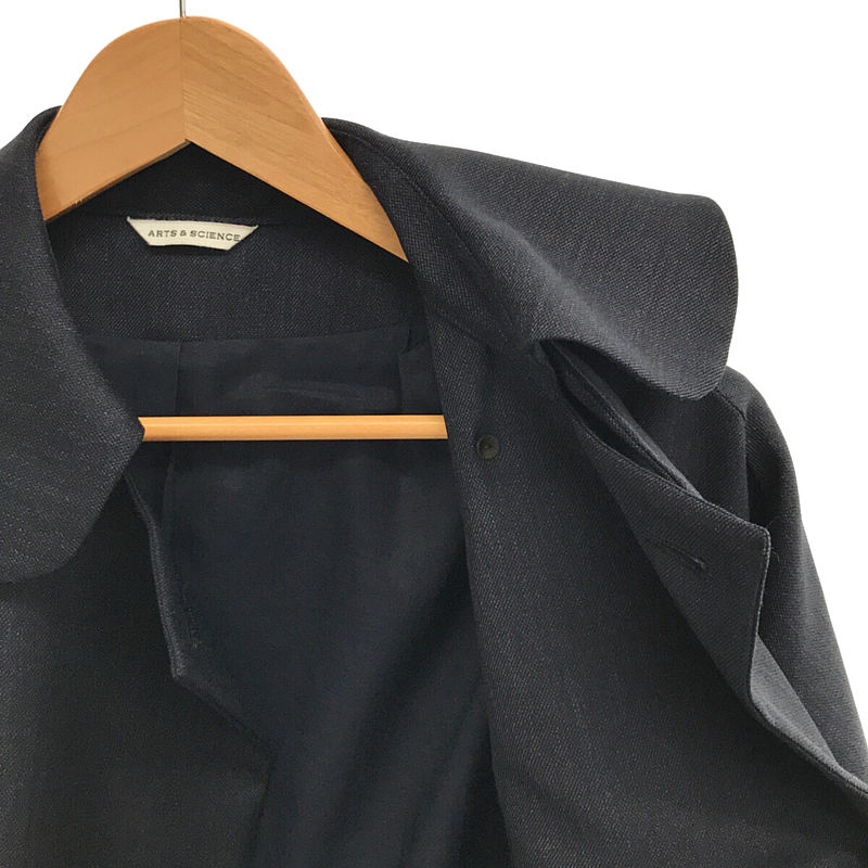 Small collar balloon coat モヘア混シャークスキンバルーン Small collar balloon coat モヘア混シャークスキンバルーン