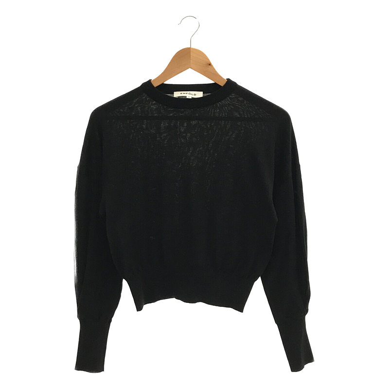 crewneck sweater シルク混コットン クルーネック ニットセーター