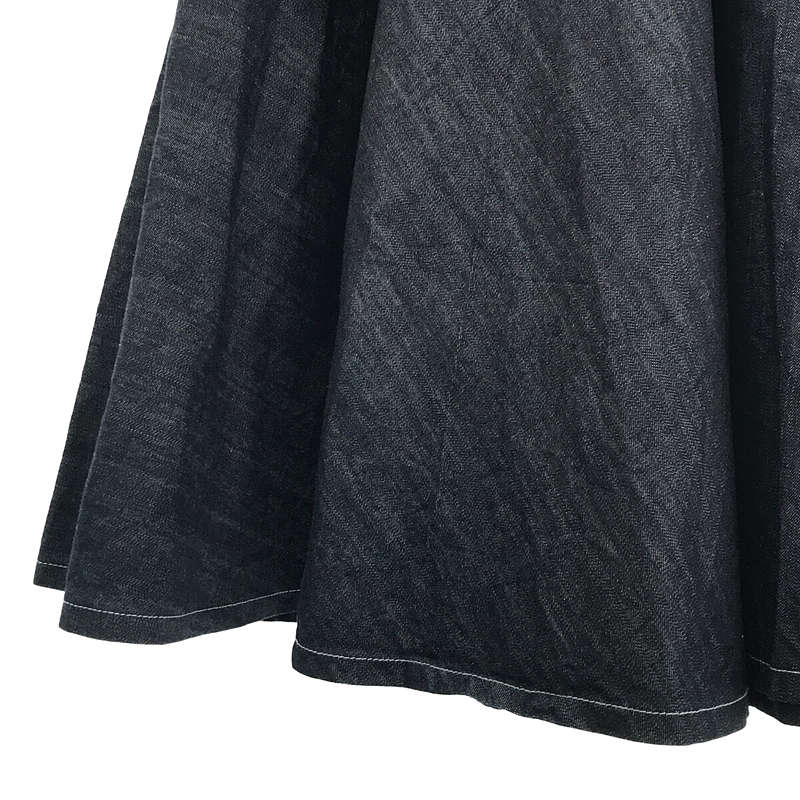foufou / フーフー denim skirt リジッド濃紺デニム スーパーフレア ロングスカート ベルト付き