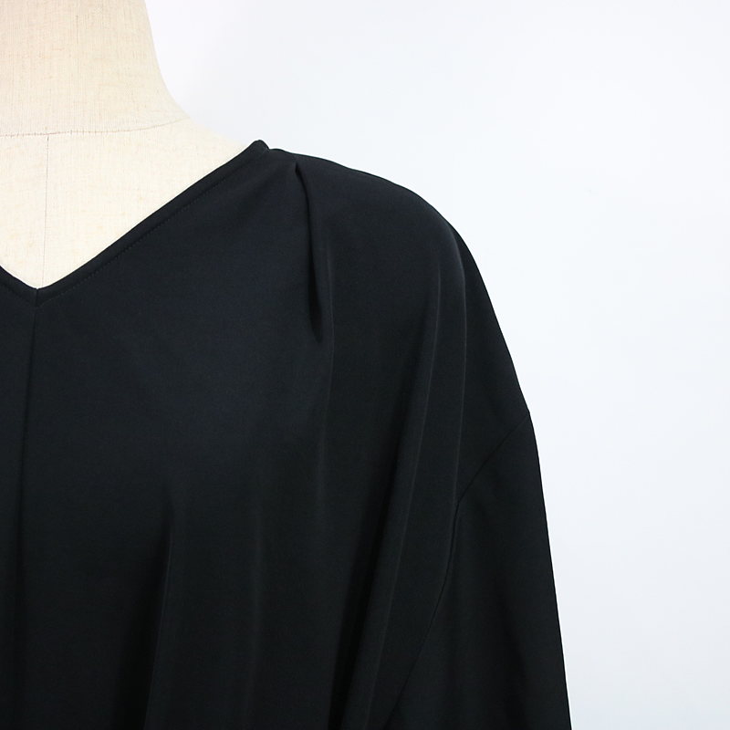 THE DRESS #07 drape v neck dress ドレープVネックドレスワンピース