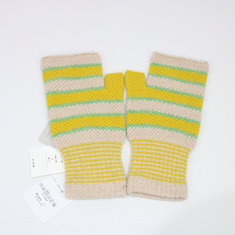 mina perhonen / ミナペルホネン ×hikaru noguchi / tuck stitch open mittens ミトン手袋