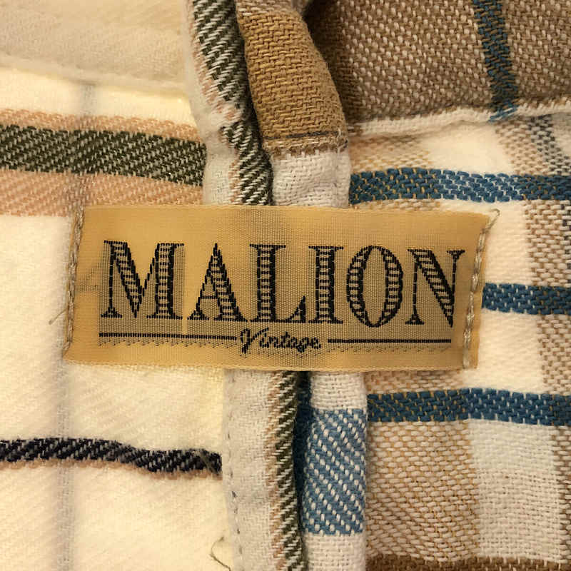 MALION vintage / マリオンヴィンテージ 2WAY コットン チェック シャツ