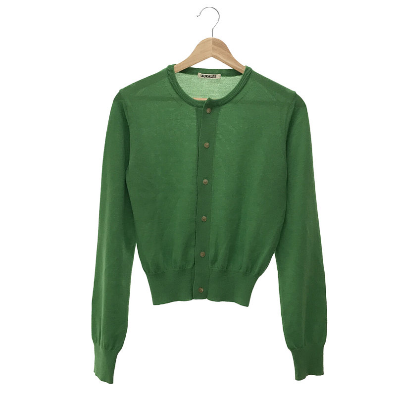 オーラリー Cashmere Hard Twist Knit Cardigan（Silk knit