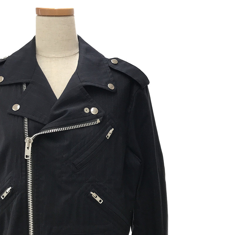 COMME des GARCONS COMME des GARCONS / コムコム ストライプ フリルスリーブ ダブルライダース ジャケット