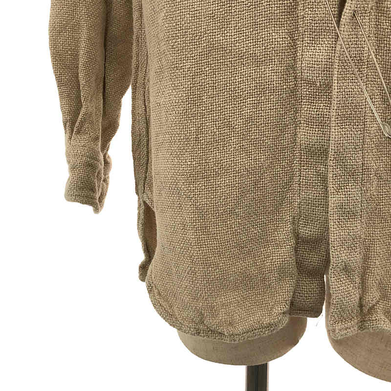 DANIELA GREGIS / ダニエラグレジス リネン スタンドネック ボタンレス シャツ ジャケット