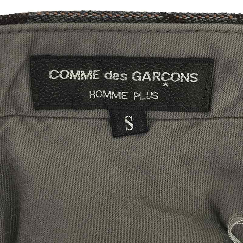 COMME des GARCONS HOMME PLUS / コムデギャルソンオムプリュス ウール ヘリンボーン インサイドアウト トラウザーズ パンツ / 総裏地