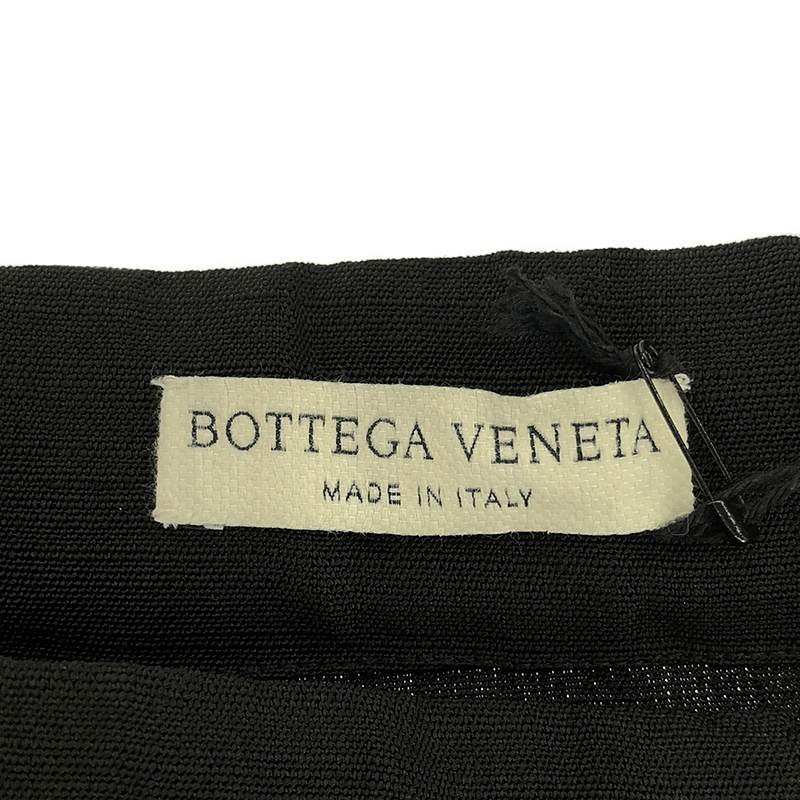 BOTTEGA VENETA / ボッテガヴェネタ レーヨン シルク / レザー切替 ワイド 巻き ラップスカート