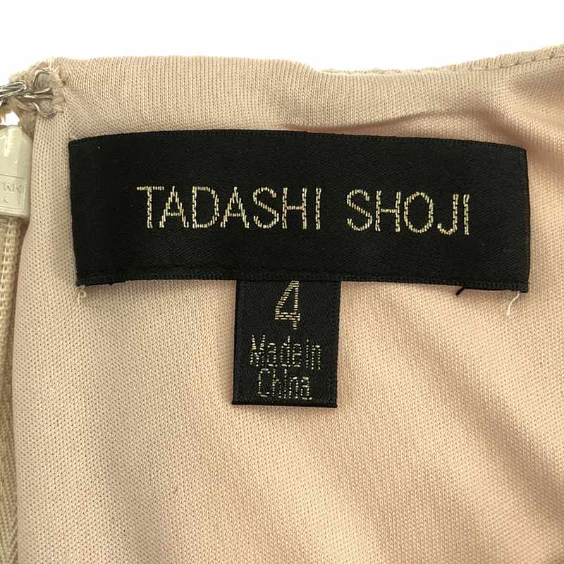 TADASHI SHOJI / タダシショージ レース刺しゅう ネオプレン切替 Aライン ドレス ノースリーブワンピース