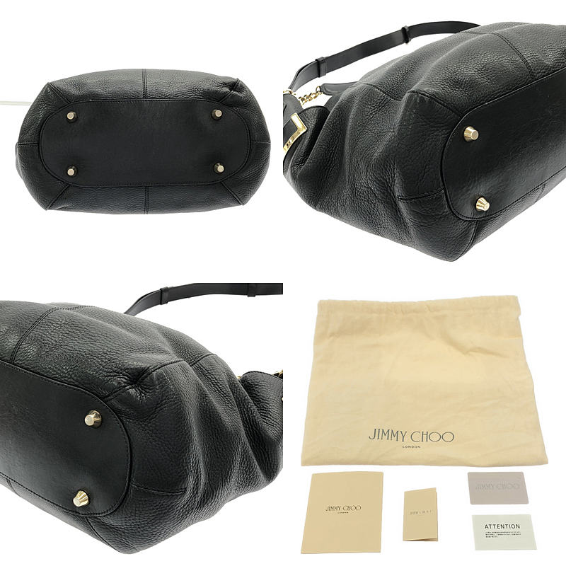 JIMMY CHOO / ジミーチュウ 2way レザー チェーン ショルダーバッグ