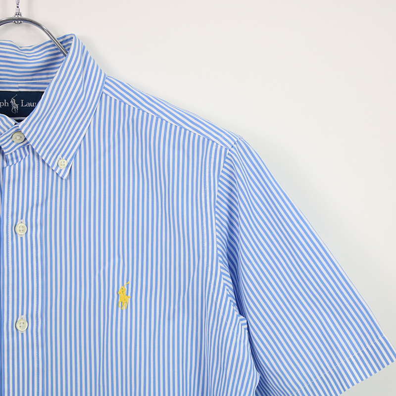 RALPH LAUREN / ラルフローレン CLASSIC FIT ロゴ刺繍 半袖ストライプシャツ