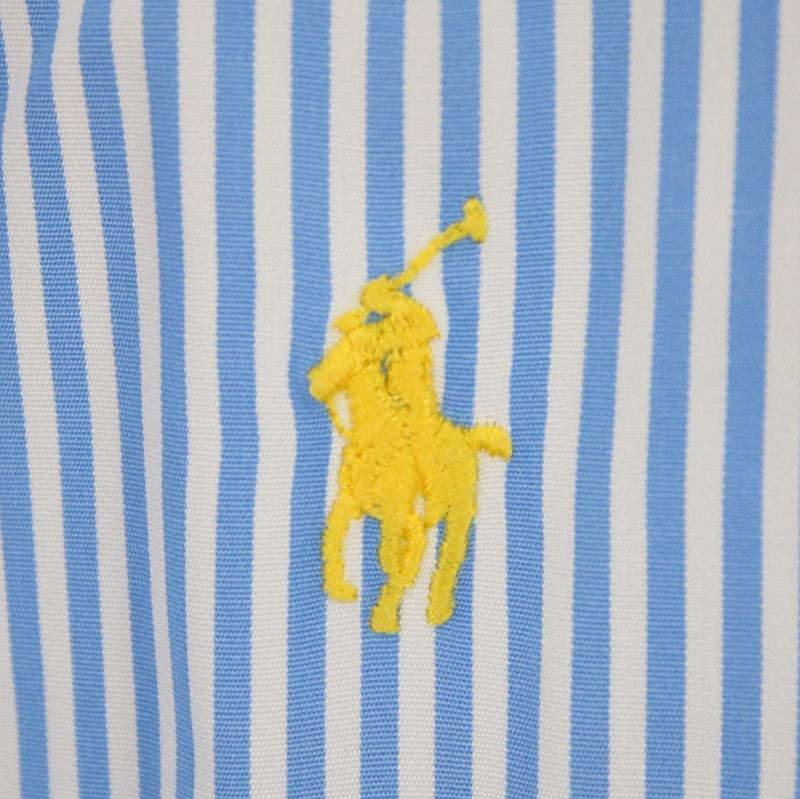 RALPH LAUREN / ラルフローレン CLASSIC FIT ロゴ刺繍 半袖ストライプシャツ