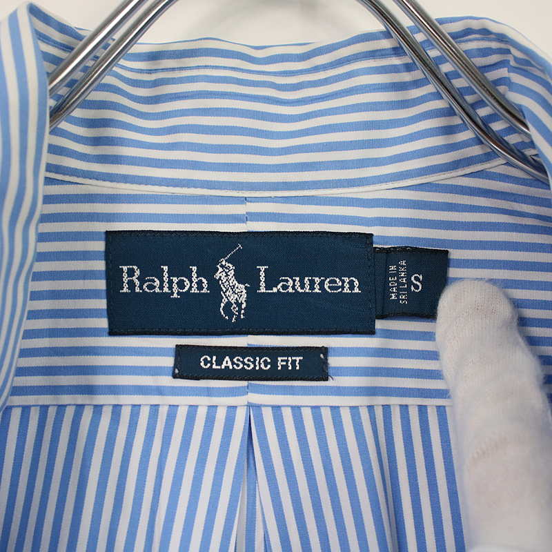 RALPH LAUREN / ラルフローレン CLASSIC FIT ロゴ刺繍 半袖ストライプシャツ