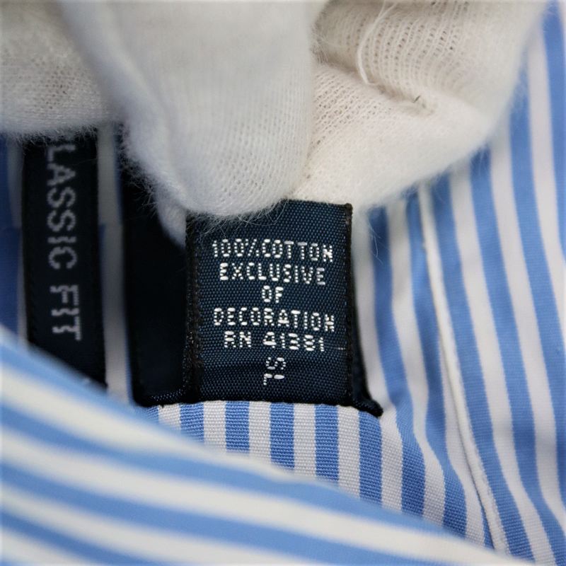 RALPH LAUREN / ラルフローレン CLASSIC FIT ロゴ刺繍 半袖ストライプシャツ