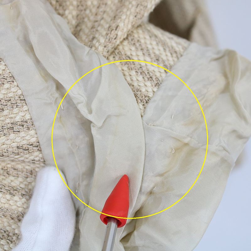 ISSEY MIYAKE MEN / イッセイミヤケメン シルクリネン混ストライプノーカラージャケット