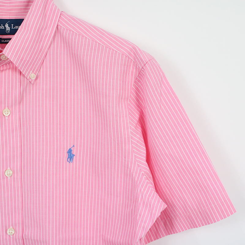 RALPH LAUREN / ラルフローレン CLASSIC FIT ロゴ刺繍ストライプボタンダウンシャツ