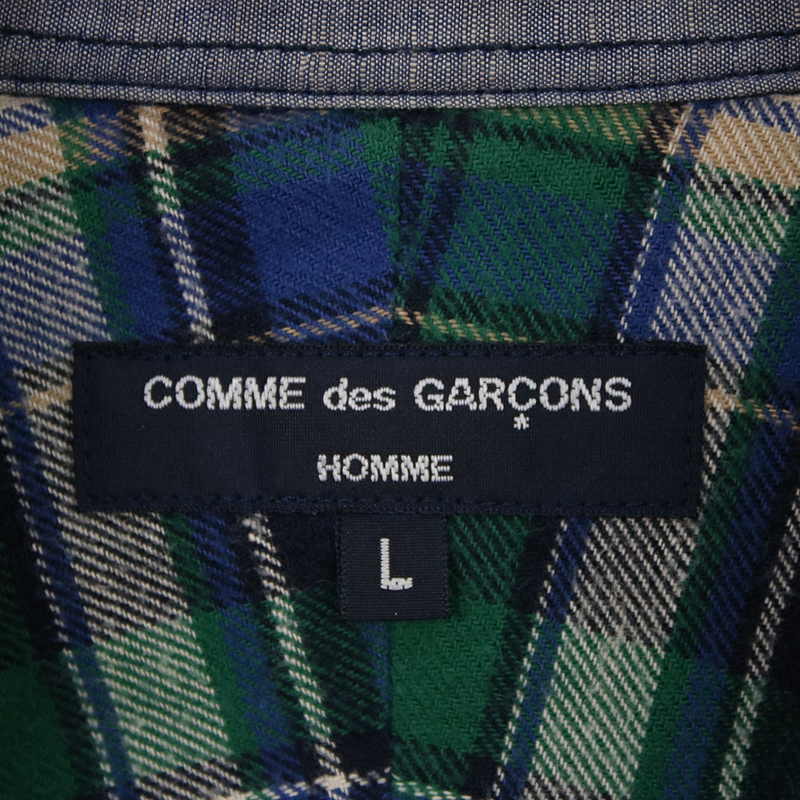 COMME des GARCONS HOMME / コムデギャルソンオム ポケット 切替 フランネルチェックシャツ