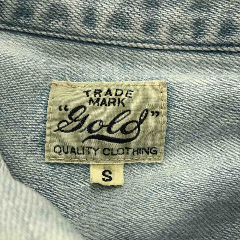 GOLD / ゴールド 東洋エンタープライズ COTTON / LINEN DENIM BIG WORK SHIRT AGED MODEL デニムビッグワークシャツ