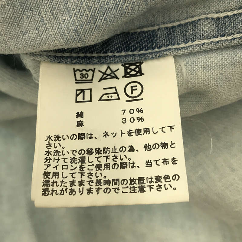GOLD / ゴールド 東洋エンタープライズ COTTON / LINEN DENIM BIG WORK SHIRT AGED MODEL デニムビッグワークシャツ
