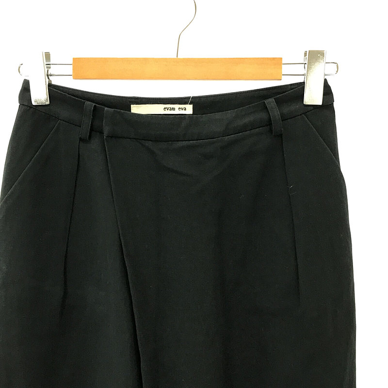 evam eva / エヴァムエヴァ リネン混 コットン タック入り ラップ ワイド パンツ