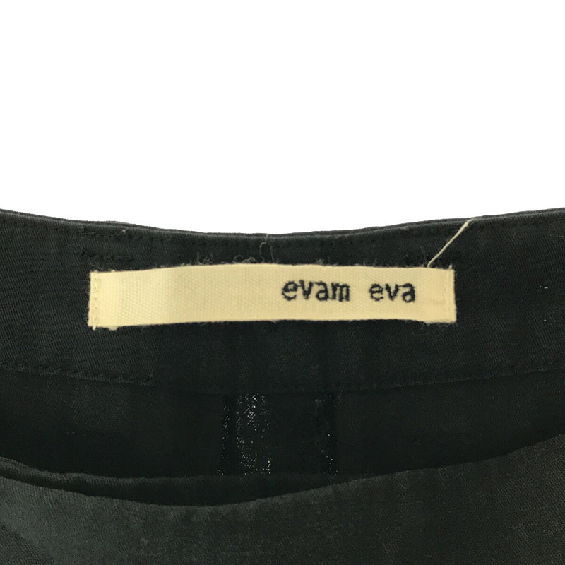 evam eva / エヴァムエヴァ リネン混 コットン タック入り ラップ ワイド パンツ