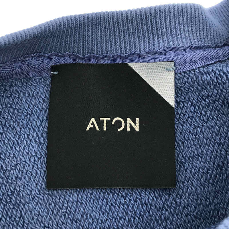 ATON / エイトン ワンポイント刺繡ロゴ ビッグシルエット クルーネック スウェット トレーナー