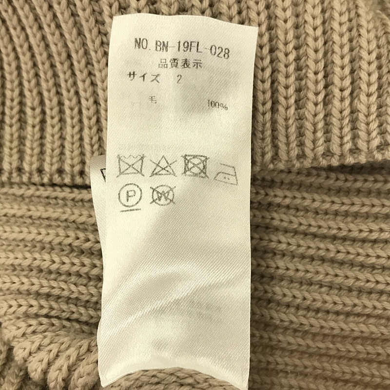 BATONER / バトナ― スーパーファイン メリノウールシグネチャーリブ Vネックプルオーバー ニット