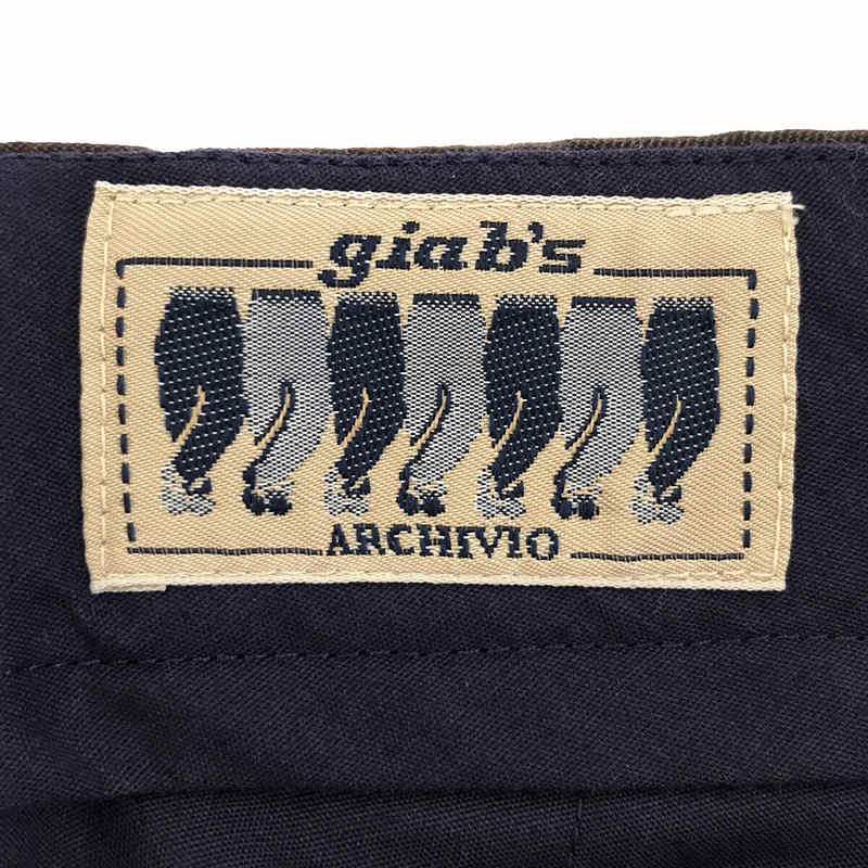 giab's ARCHIVIO / ジャブス アルキヴィオ イタリア製 タック入り スラックス パンツ