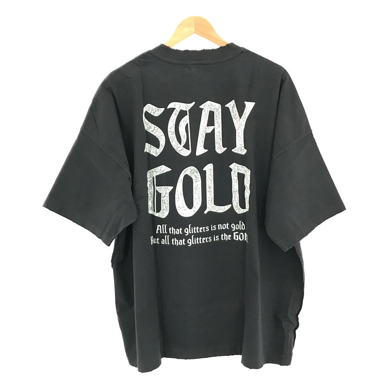 GOLD / ゴールド 東洋エンタープライズ PEACH BRUSHED COTTON INSIDE OUT TEE DAMAGE AGED W/PRINTED Tシャツ