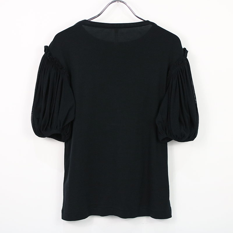 ANTIPAST / アンティパスト メッシュパフスリーブコットン天竺Tシャツ