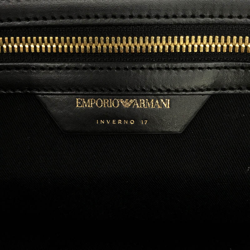 EMPORIO ARMANI / エンポリオアルマーニ レザー ミニボストン 2way ショルダーバッグ ハンドバッグ