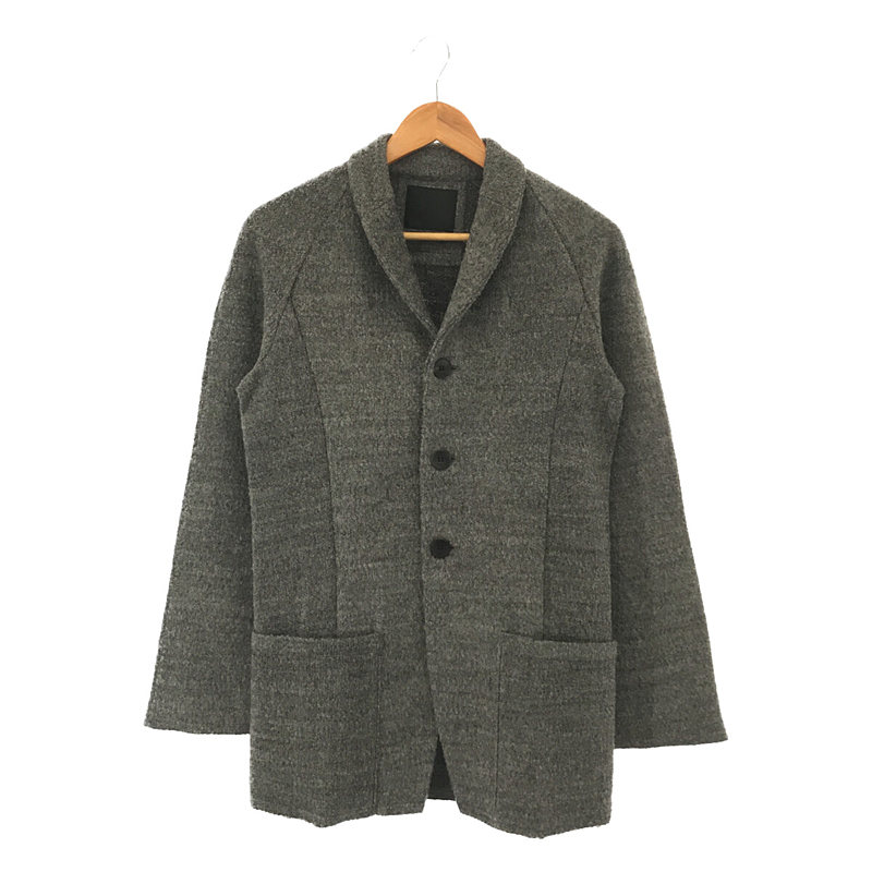 WOOL PILE KNIT TWEED SHAWL COLLAR JACKET ウール パイル ニット ツイード ショールカラー ジャケット