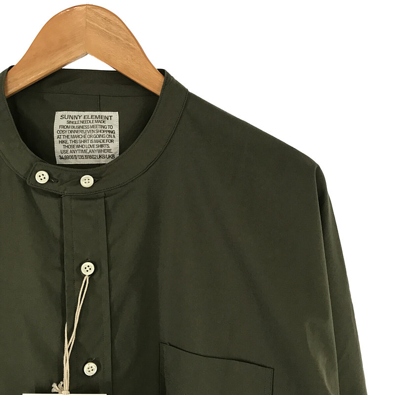 SUNNY ELEMENT / サニーエレメント Park Shirt チンストラップ バンドカラー パーク シャツ OLIVE