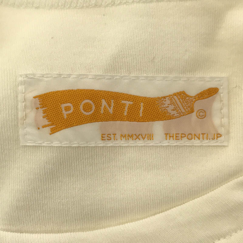 PONTI / ポンティ コットン ネット ビーズ フリンジ ドッキング ラウンドヘム 半袖 カットソー