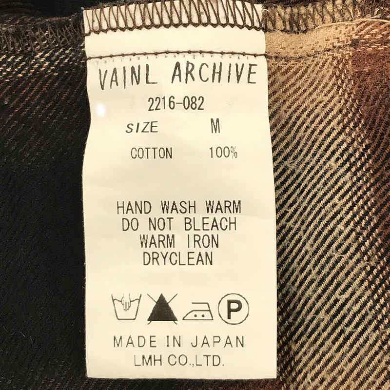 Vainl Archive / ヴァイナルアーカイブ コットン オンブレチェック プルオーバー シャツ カットソー