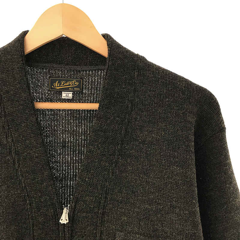 AtLast&Co / アットラスト HEAVY WORK CARDIGAN Vネック ジップ ワーク カーディガン