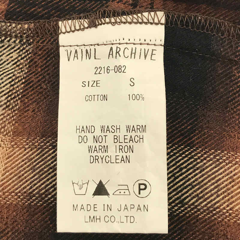 Vainl Archive / ヴァイナルアーカイブ コットン オンブレチェック プルオーバー シャツ カットソー