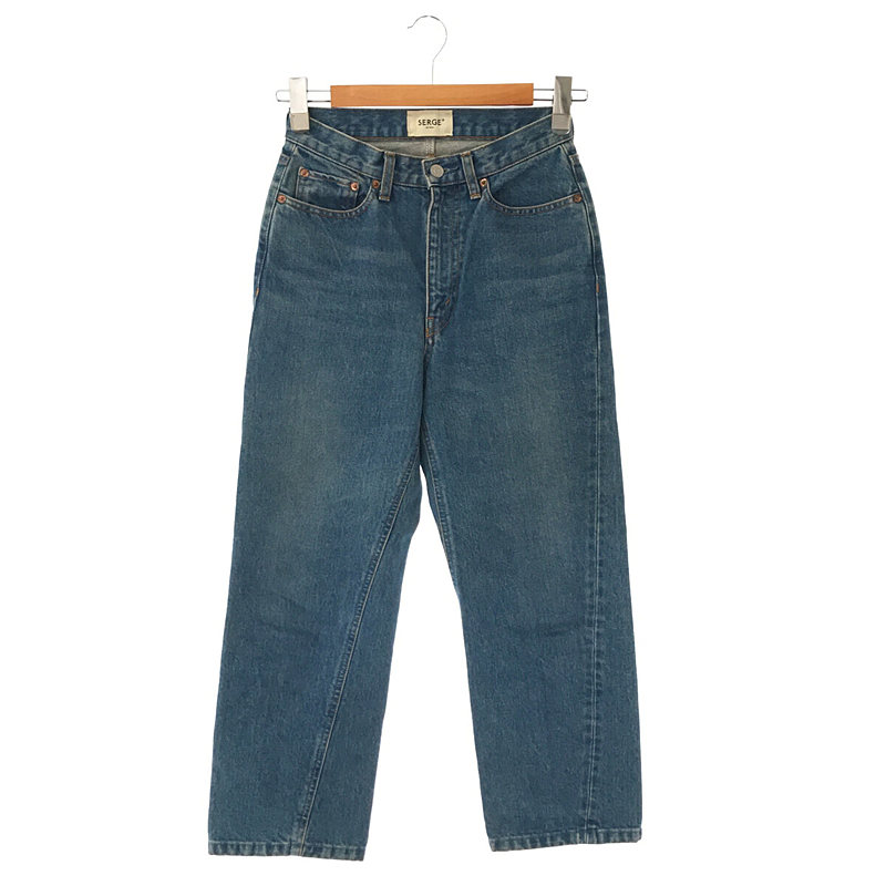 百々千晴 コラボ DODO CROPPED JEANS ユーズド加工 クロップド