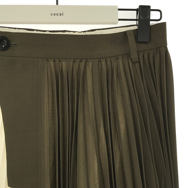 sacai / サカイ Suiting Skirt ドッキング ラップ プリーツ ロング スカート ペチコート・ハンガー付き