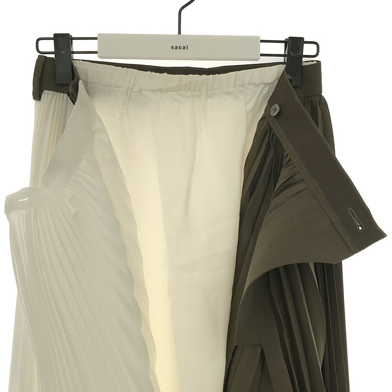 sacai / サカイ Suiting Skirt ドッキング ラップ プリーツ ロング スカート ペチコート・ハンガー付き
