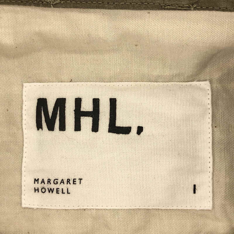 MHL. / エムエイチエルマーガレットハウエル コットン リネン ストライプ ノーカラー 半袖シャツ