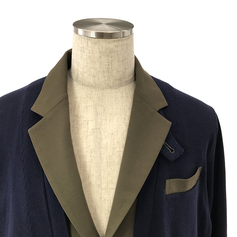 sacai / サカイ Suiting Knit Cardigan / 異素材 ドッキング ニット スーチング 2Bジャケット