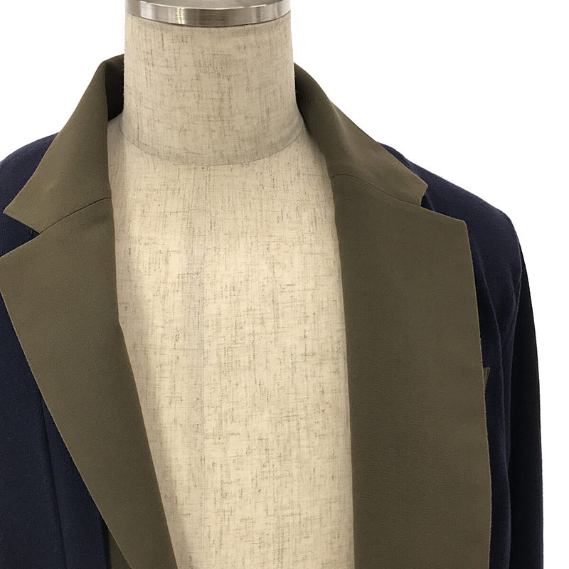 sacai / サカイ Suiting Knit Cardigan / 異素材 ドッキング ニット スーチング 2Bジャケット