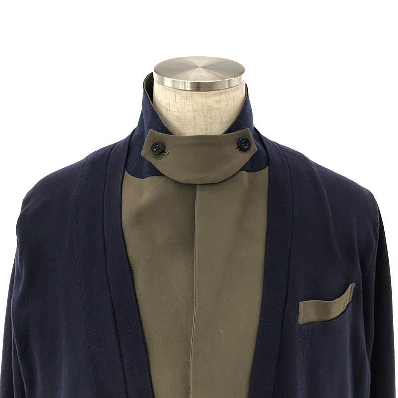 sacai / サカイ Suiting Knit Cardigan / 異素材 ドッキング ニット スーチング 2Bジャケット