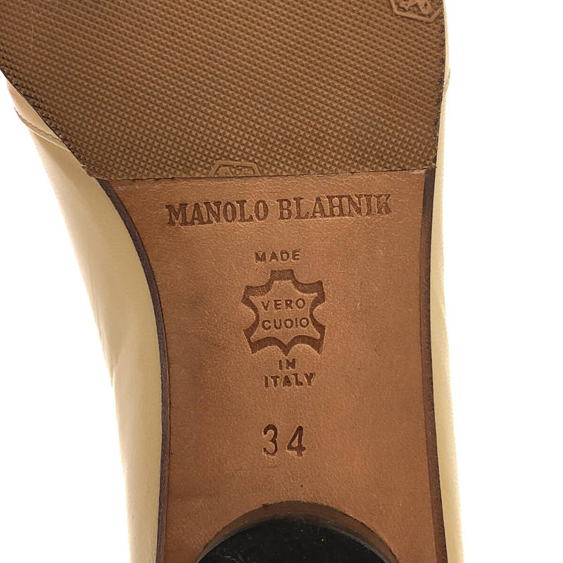 MANOLO BLAHNIK / マノロブラニク ポインテッドトゥ ストラップ レザーフラットシューズ