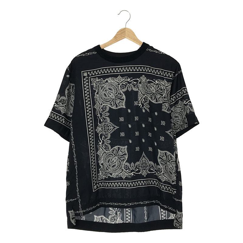 Bandana Printed T-Shirt  / バンダナ ペイズリー ショルダージップ ポケットTシャツ