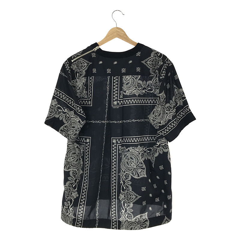 sacai / サカイ Bandana Printed T-Shirt  / バンダナ ペイズリー ショルダージップ ポケットTシャツ