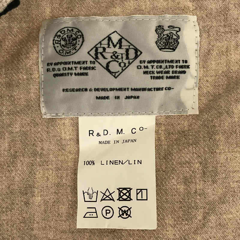 R&D.M.Co / オールドマンズテーラー リネンキャンバス ロゴ刺繍 エプロン
