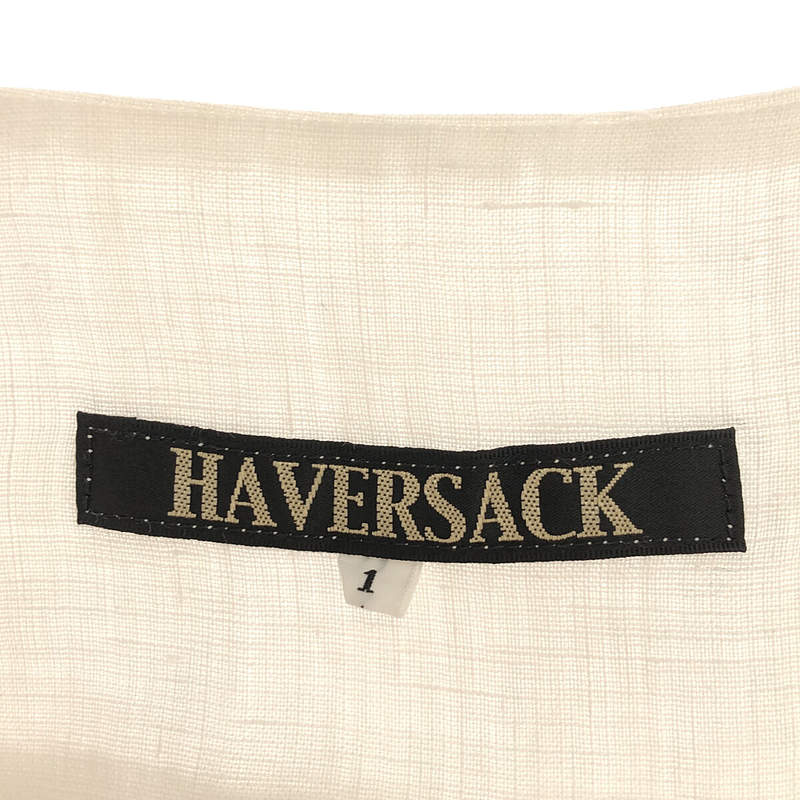 HAVERSACK / ハバーサック リネン フロントギャザー プルオーバー ワイドシャツ