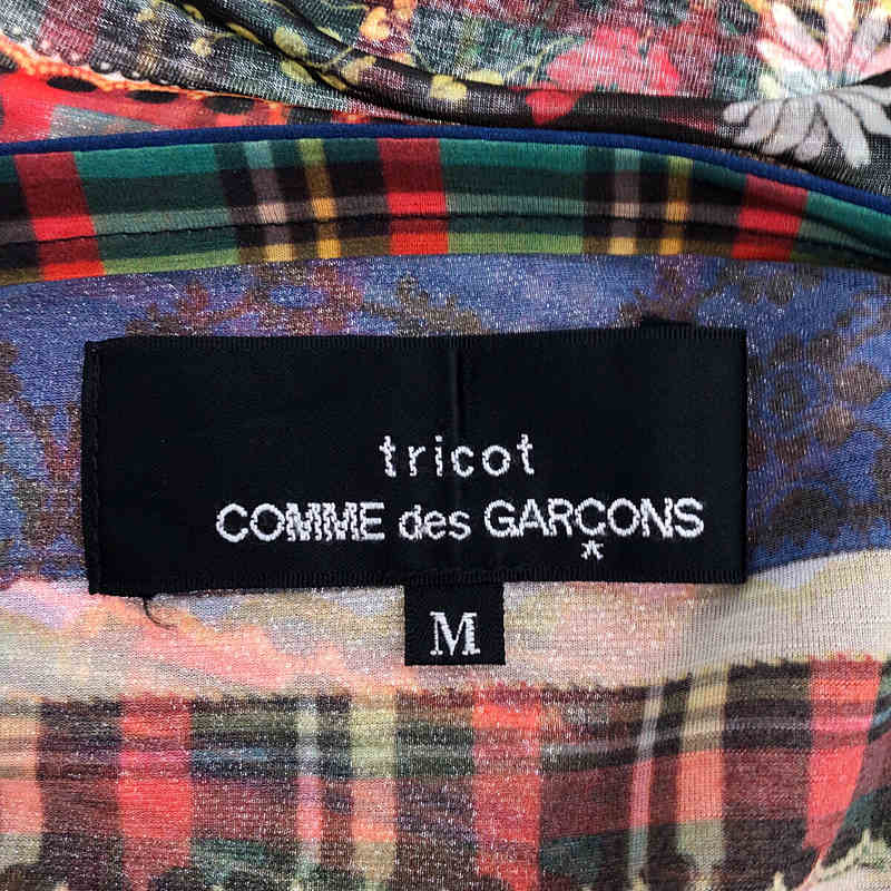 tricot COMME des GARCONS / トリココムデギャルソン チェック切替 パッチ ブラウス